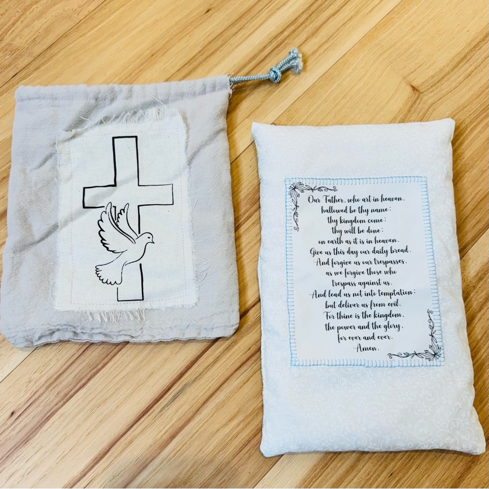 Inspirational Organic Rice Eye Pillow with Dove Pouch Handmade